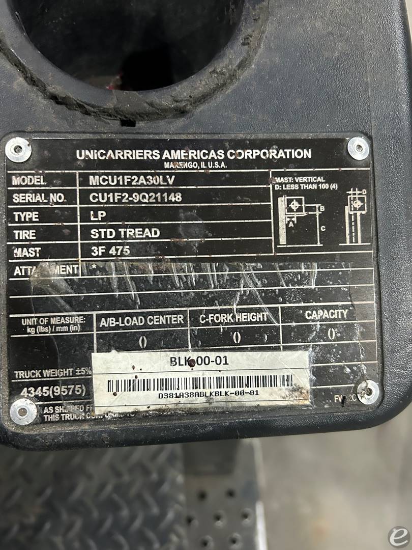 2018 Unicarriers MCU1F2A30LV