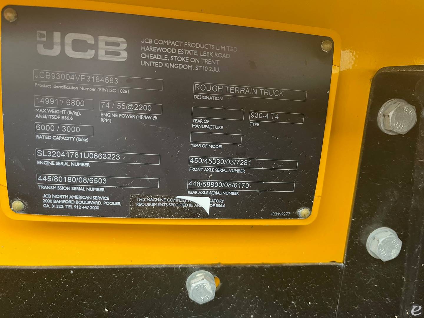 2022 JCB 930-4 T4 Diesel Rough Terrain - 123Forklift