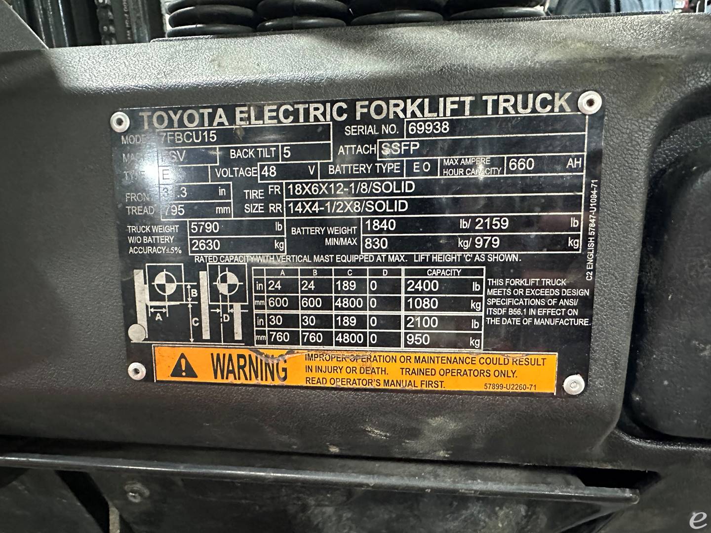 2018 Toyota 7FBCU15