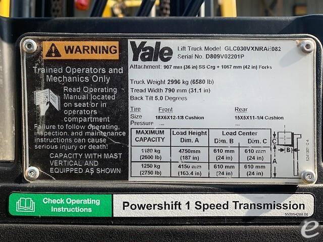 2016 Yale GC030VX LP Gas Forklift - 123Forklift