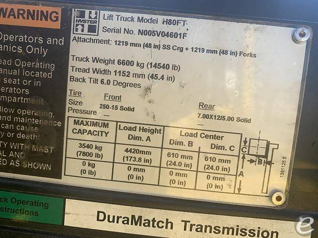 2008 Hyster H80FT Diesel Forklift - 123Forklift