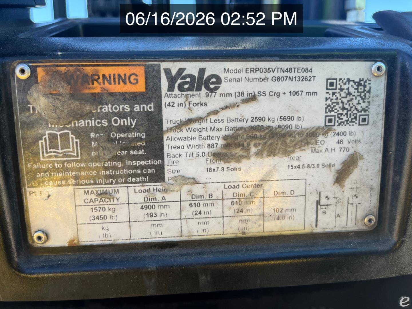 2019 Yale ERP035VT