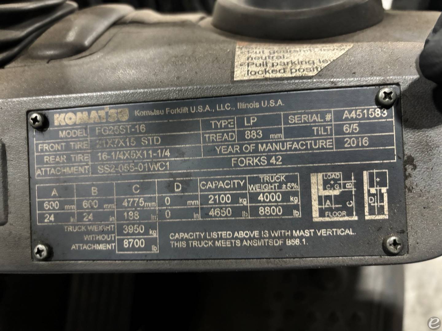 2017 Komatsu FG25ST-16
