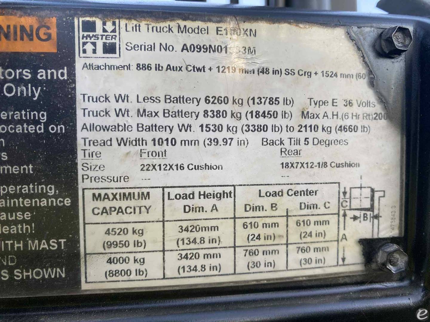 2014 Hyster E100XN
