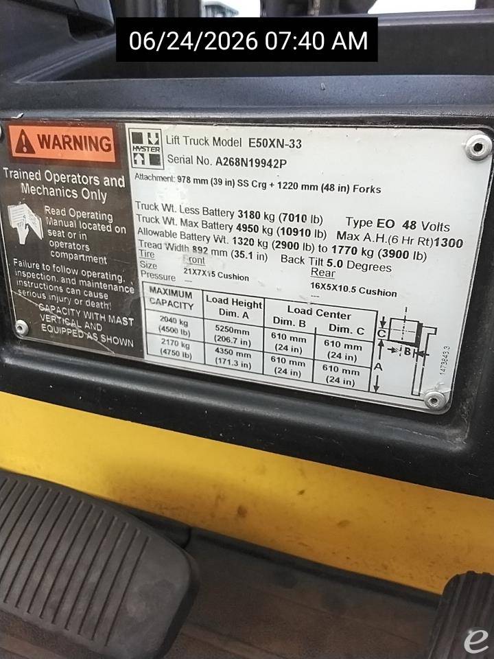 2016 Hyster E50XN