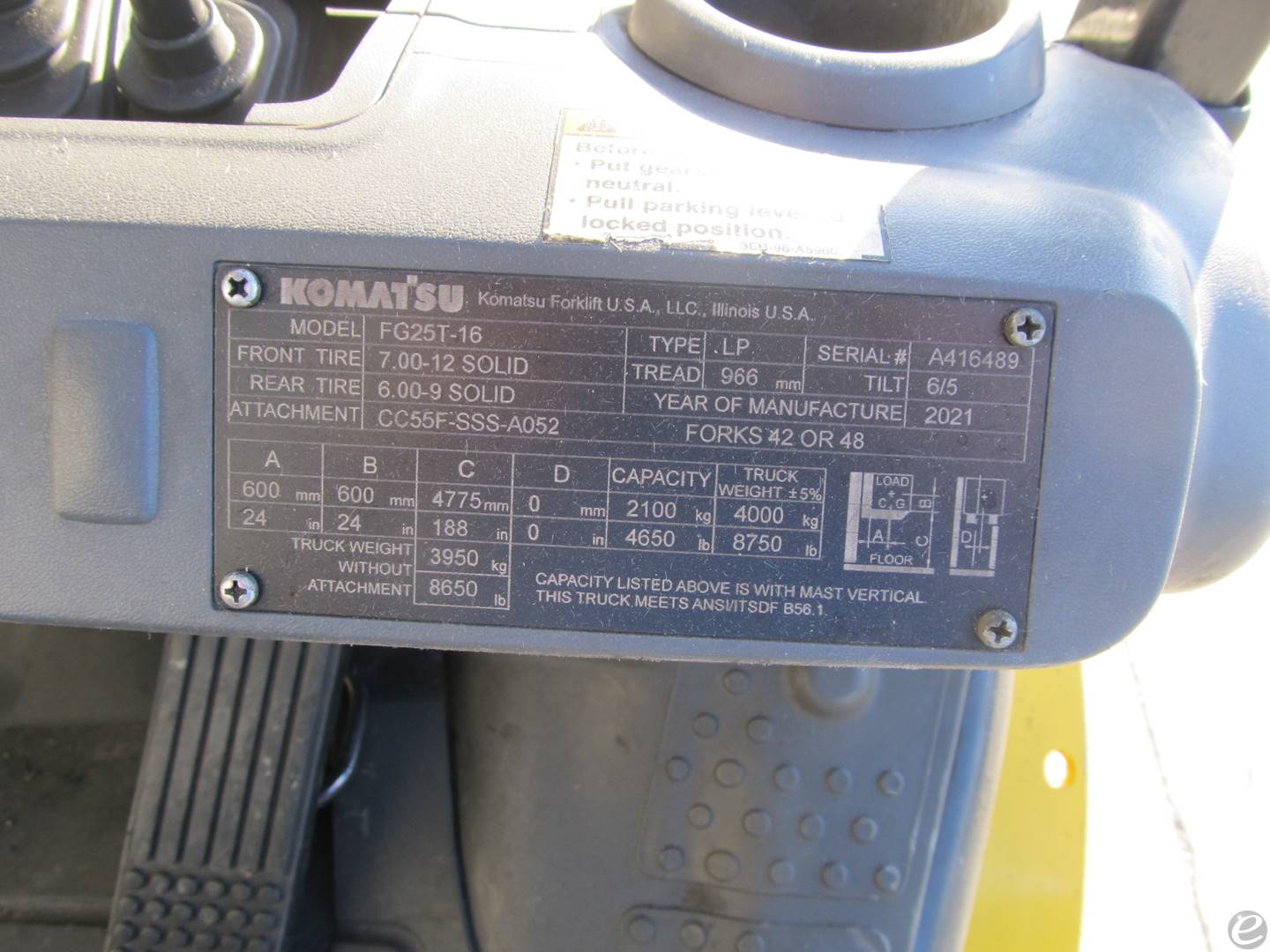 2021 Komatsu FG25T-16