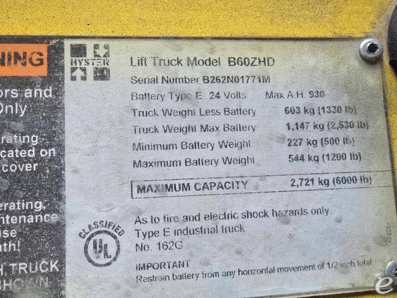 2014 Hyster B60Z-HD