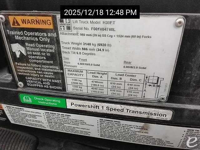 2013 Hyster H30FT