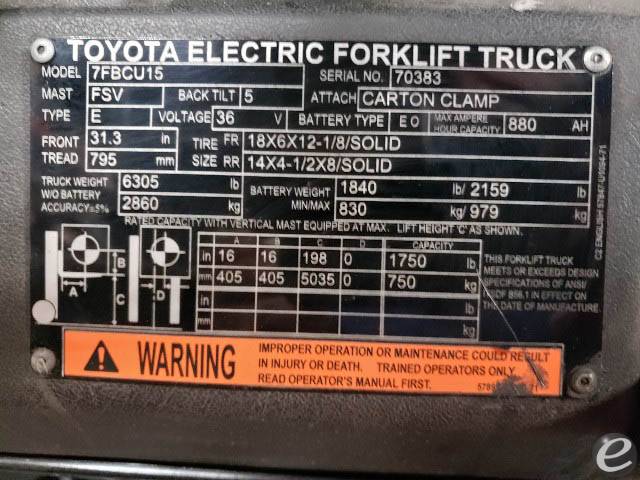2019 Toyota 7FBCU15