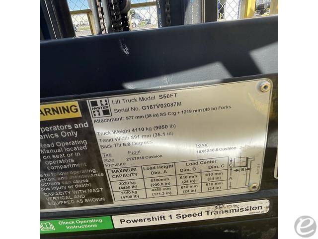 2014 Hyster S50FT LP Gas Forklift - 123Forklift