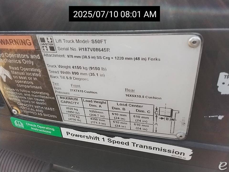 2017 Hyster S50FT