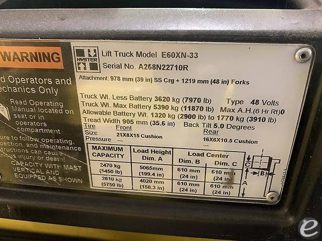 2017 Hyster E60XN