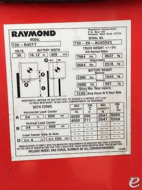 2020 Raymond 730R45TT