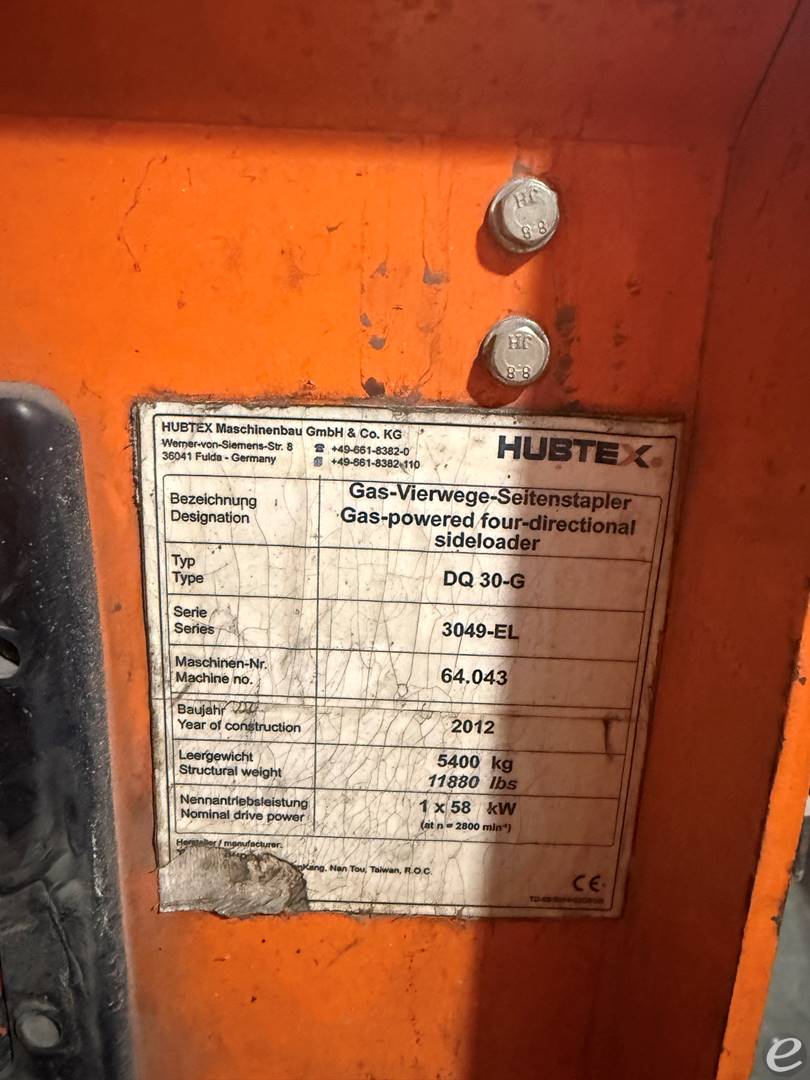 2012 Hubtex DQ 30-G; 3049-EL