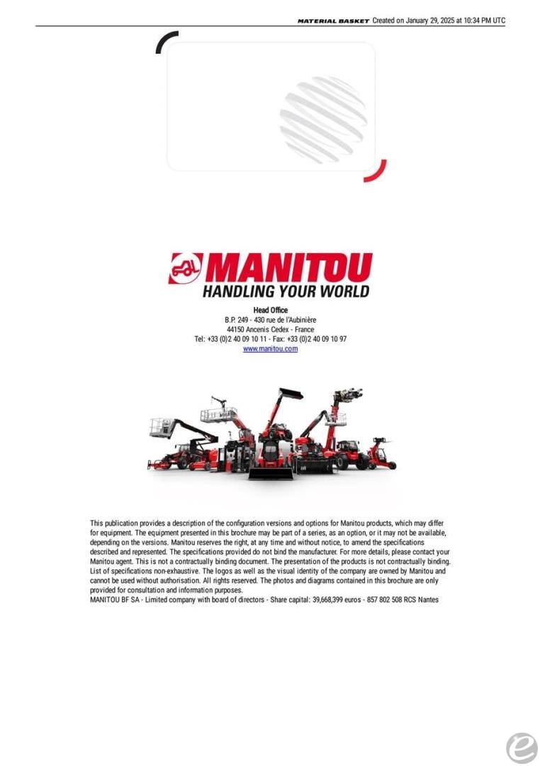 2026 Manitou MATERIAL BASKET