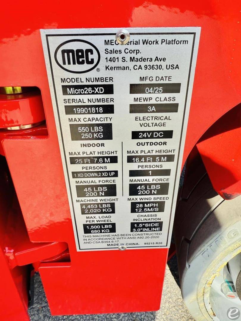 2025 MEC MICRO 26XD AC