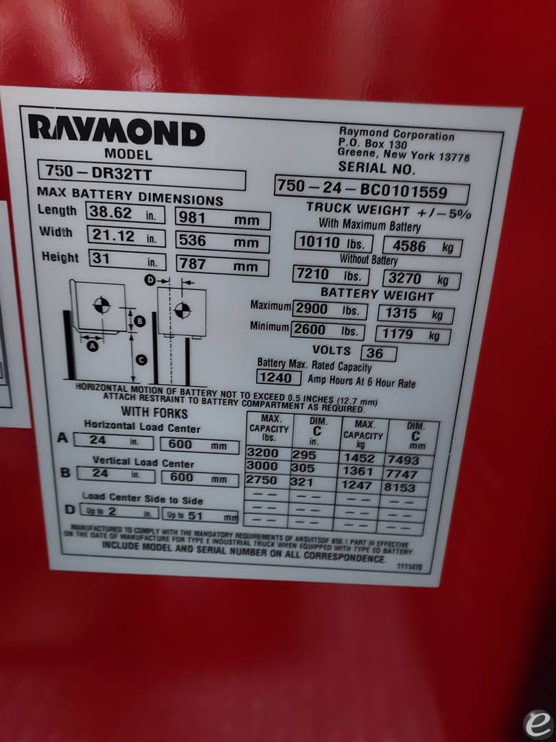2024 Raymond 750-DR32TT