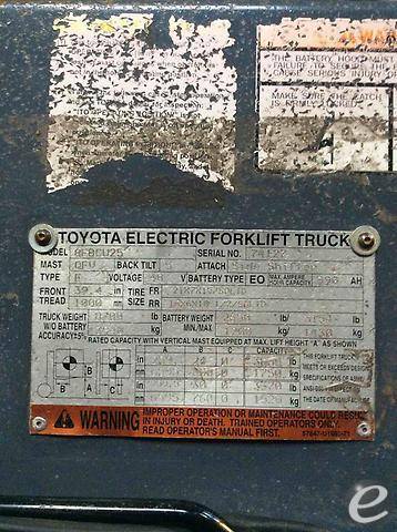 2017 Toyota 8FBCU25 Electric Forklift - 123Forklift