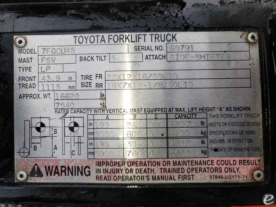 2001 Toyota 7FGCU45