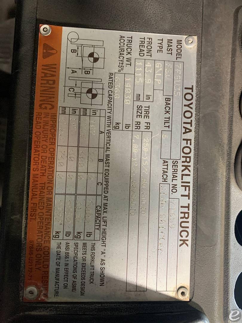 2013 Toyota 7FGU35 Dual Fuel Forklift - 123Forklift