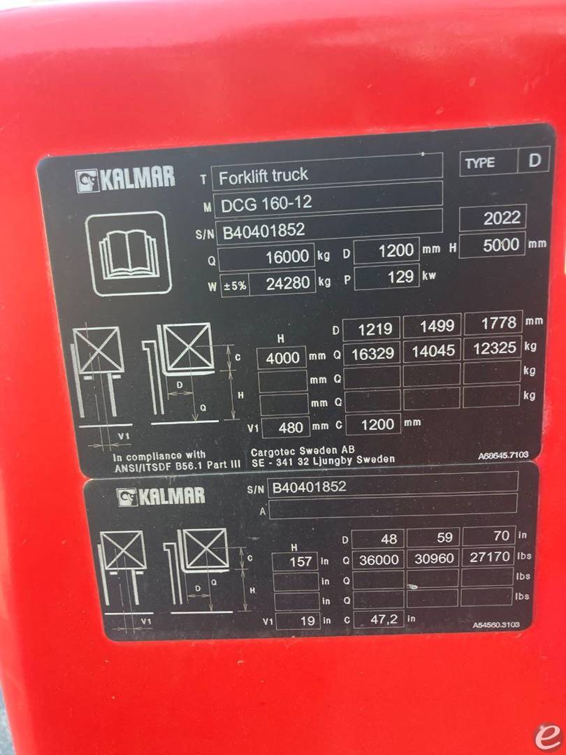 2022 Kalmar DCG160-12