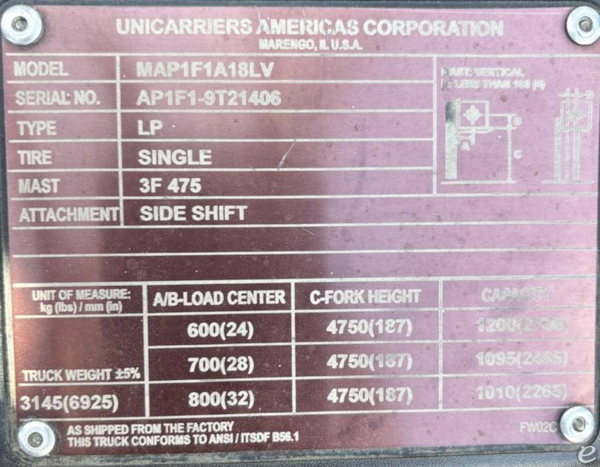2021 Unicarriers AF35