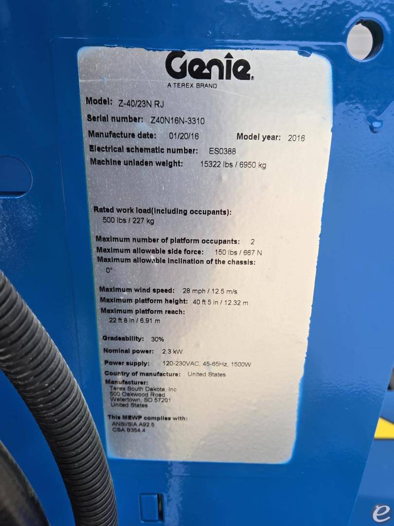 2016 Genie Z40/23N RJ