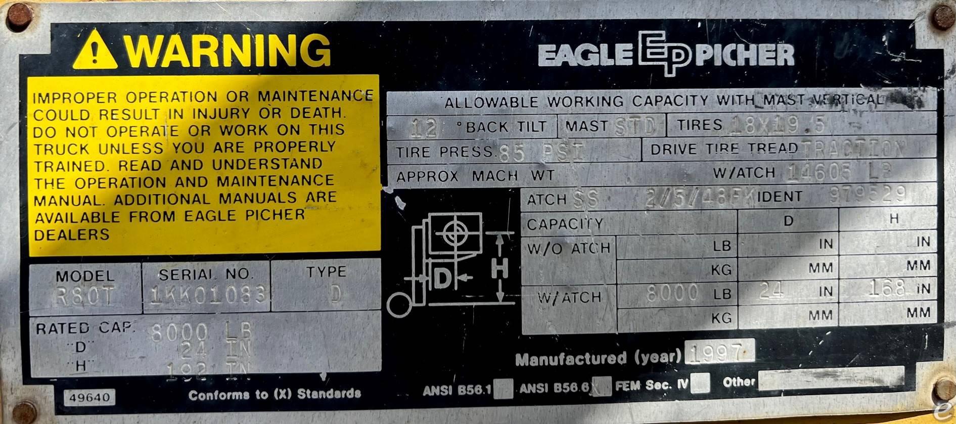 1997 Eagle Picher R80T Diesel Rough...