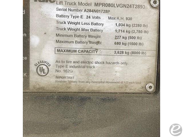 2016 Yale MPR080VG Electric Forklift - 123Forklift