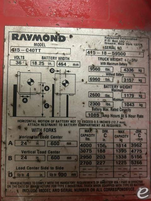2018 Raymond 415C40TT