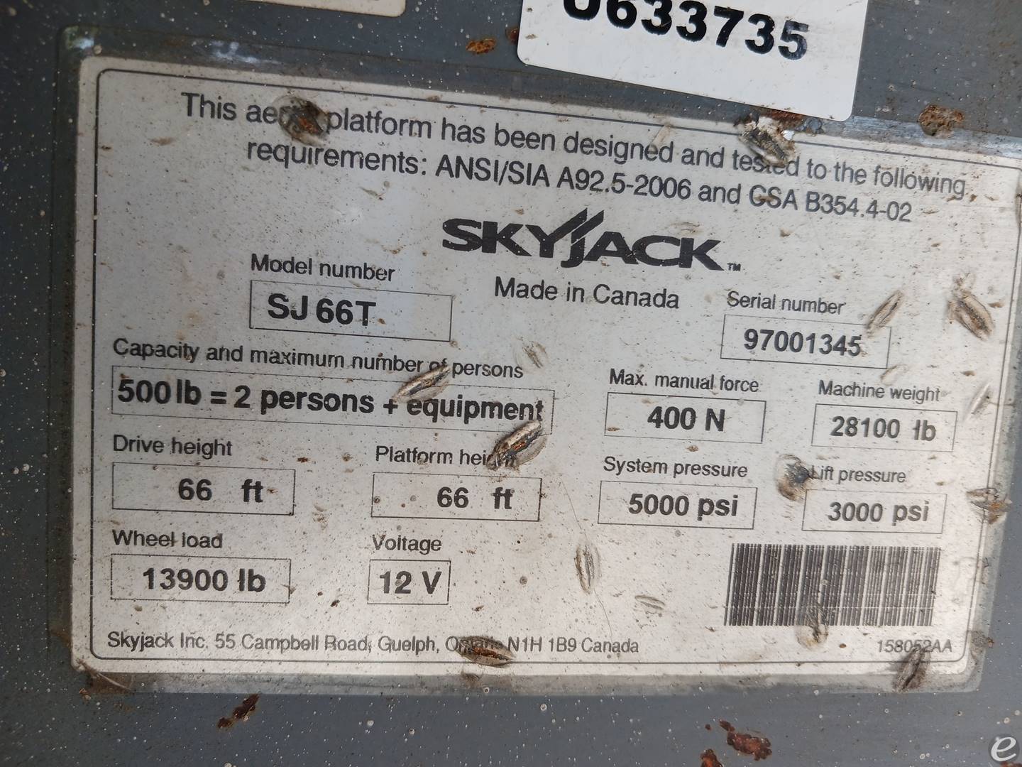 2013 Skyjack SJ66T