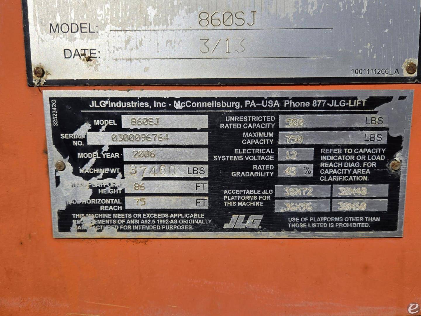 2006 JLG 860SJ