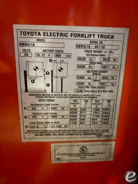 2019 Toyota 9BRU18