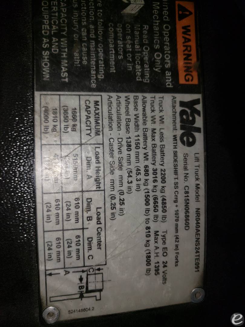 2006 Yale NR040AENS24TE091