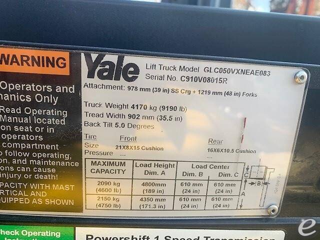 2017 Yale GC050VX LP Gas Forklift - 123Forklift