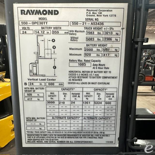 2021 Raymond 550-OPC30TT