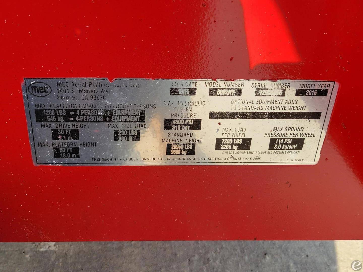 2016 MEC 6092RT