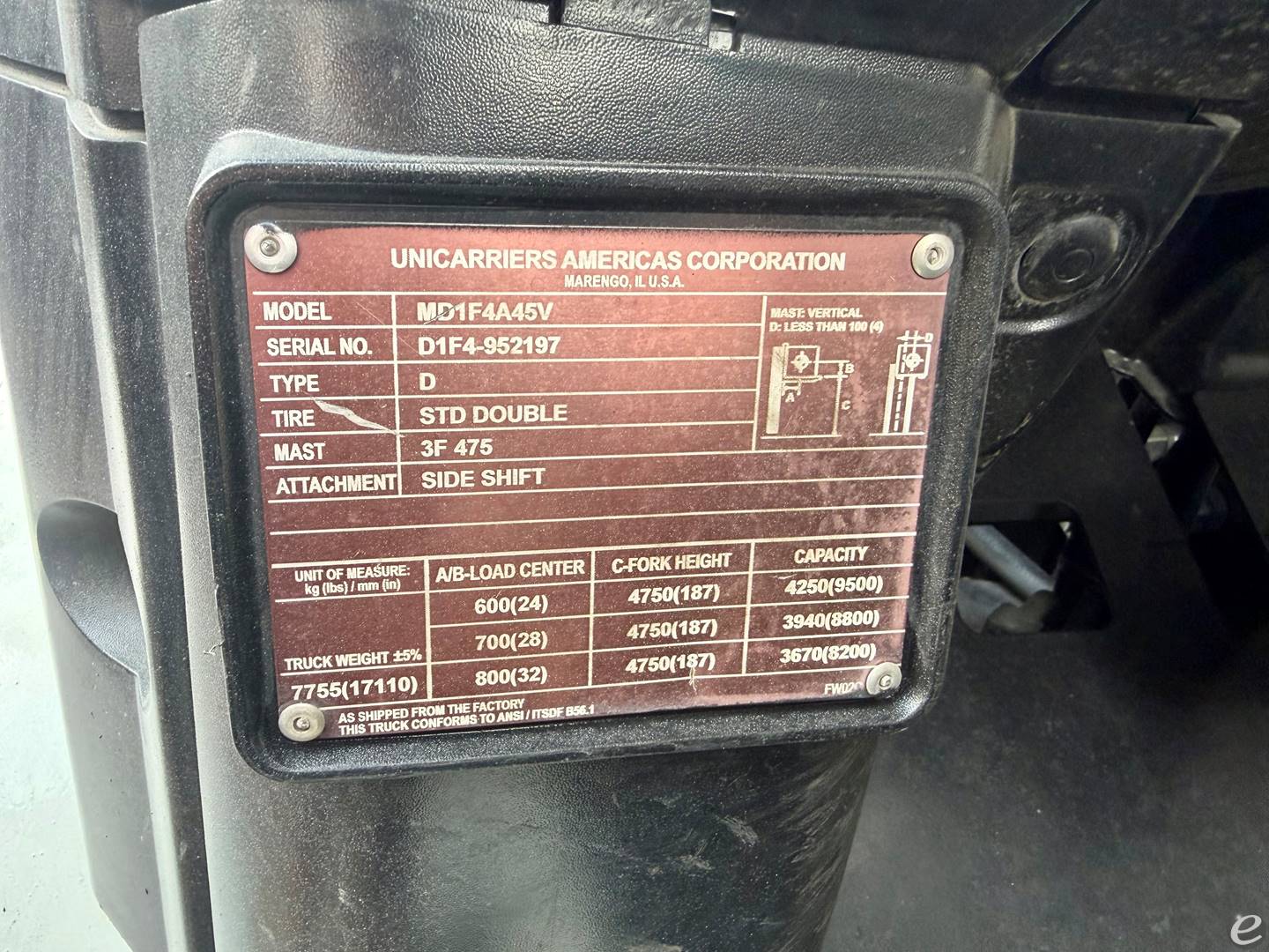 2018 Unicarriers PF100YD
