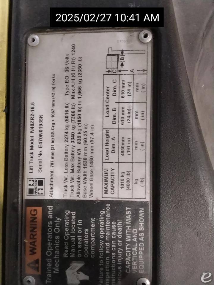 2015 Hyster N40ZR2