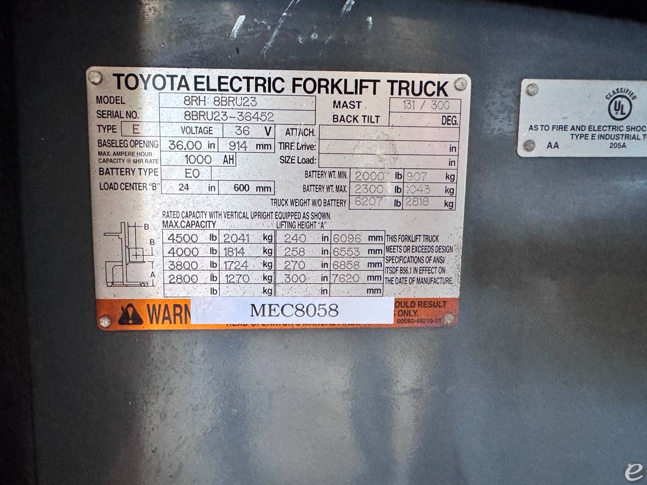 2012 Toyota 8BRU23 Electric Reach Truck - 123Forklift
