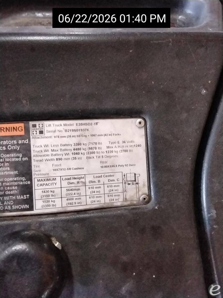 2012 Hyster E35HSD2