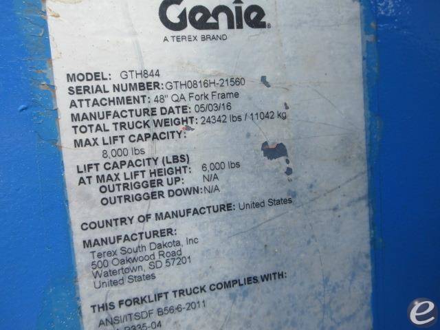 2016 Genie GTH844