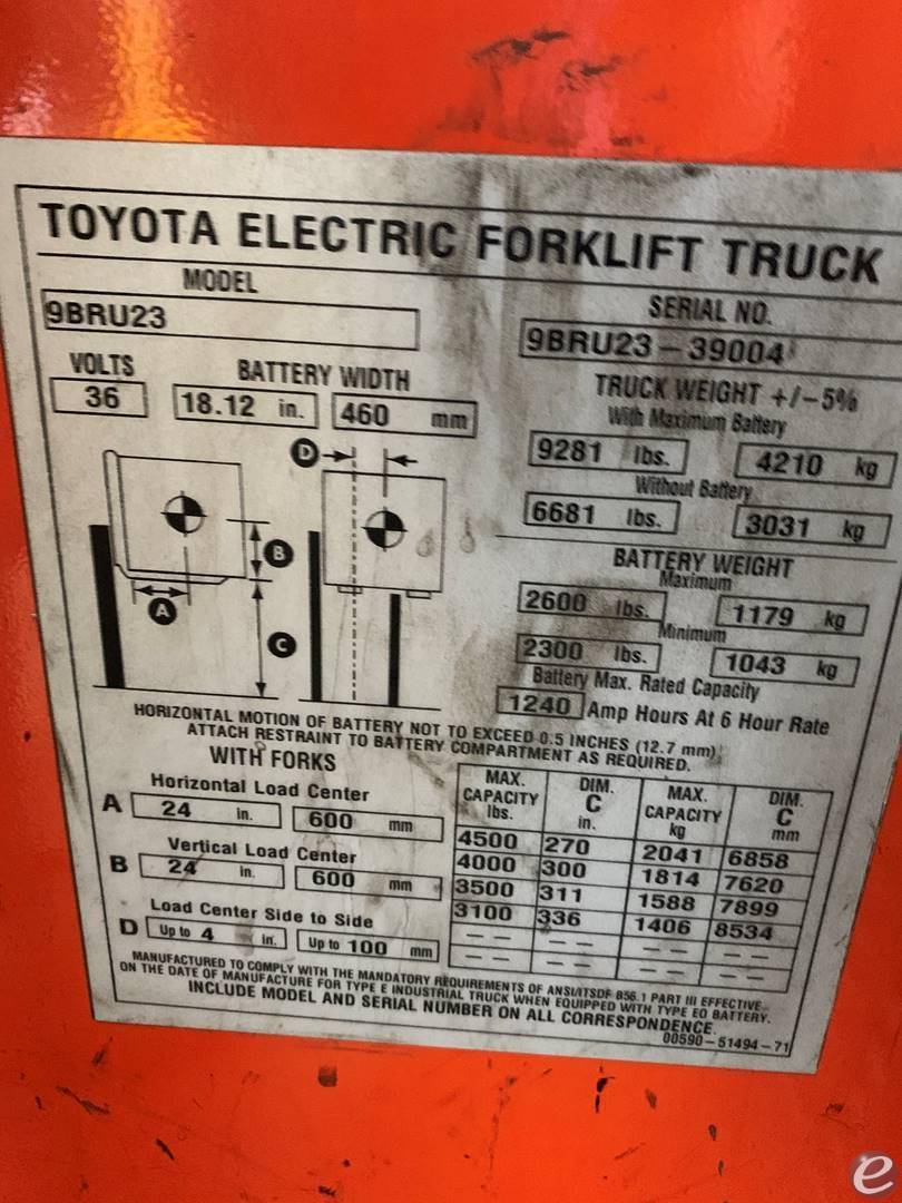 2018 Toyota 9BRU23 Electric Reach Truck - 123Forklift