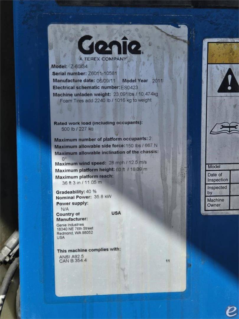 2011 Genie Z60/34