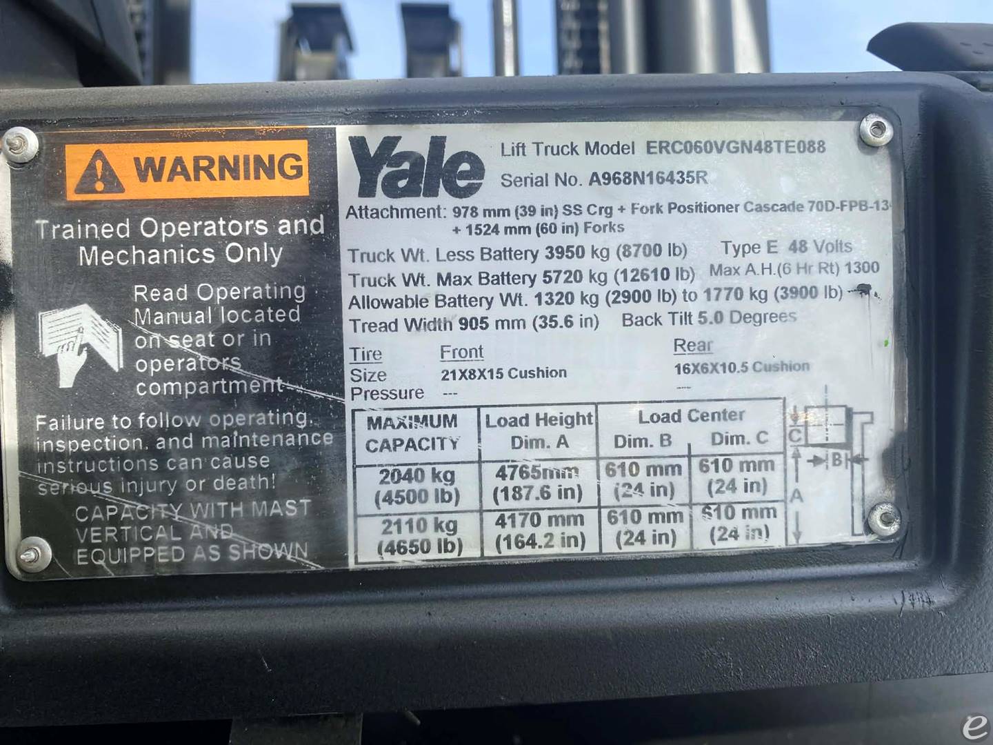 2017 Yale ERC060VGN