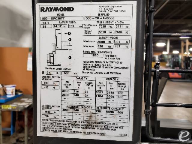 2020 Raymond 550-OPC30TT