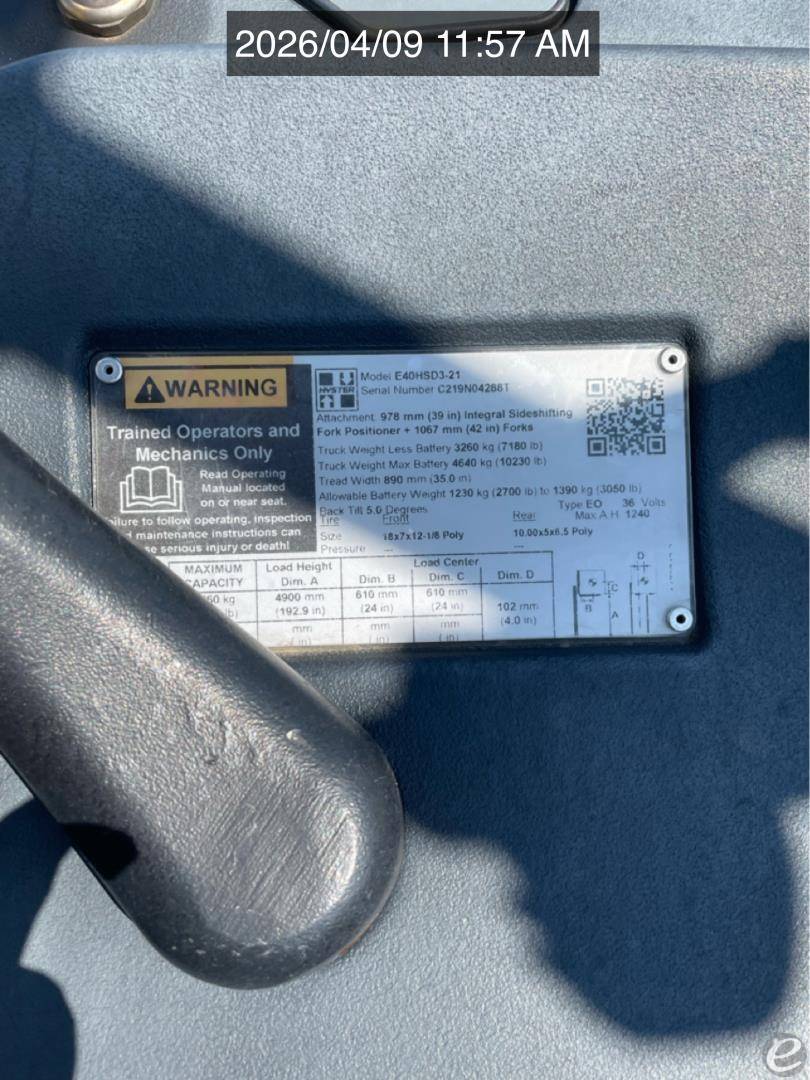 2019 Hyster E40HSD3