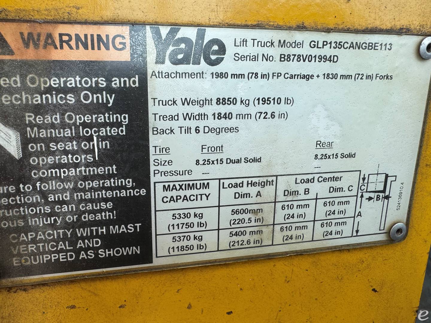 2006 Yale GLP135CA