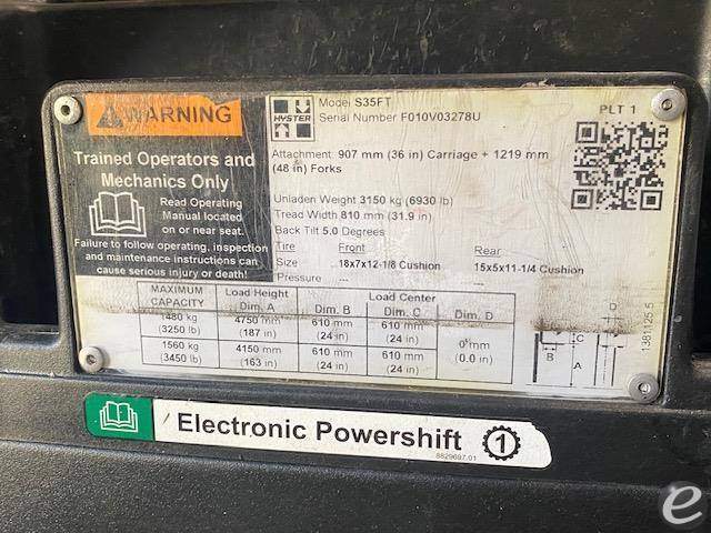 2020 Hyster F010V03278U