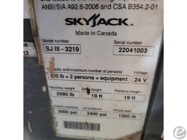 2015 Skyjack SJ-3219 Electric Scissor Lift - 123Forklift